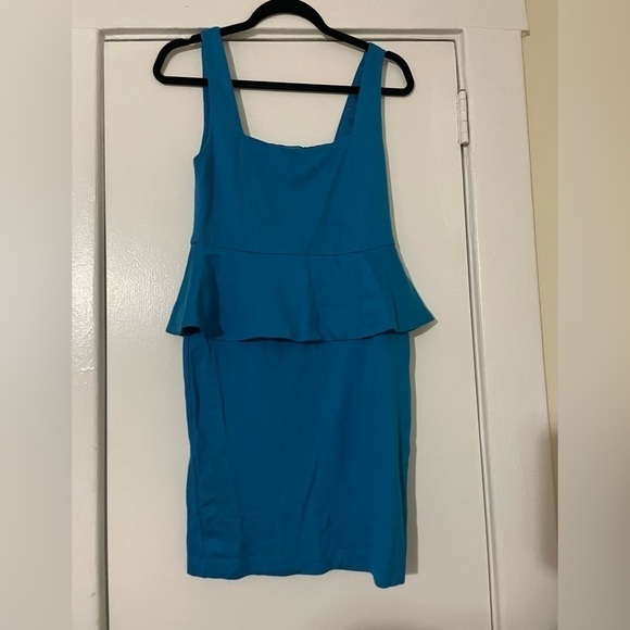 Alice + Olivia Teal Blue Peplum Dress Size 6 - Picture 3 of 12